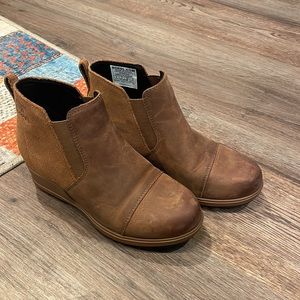 Sorel Brown Wedge Ankle Boots